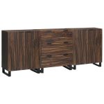 Set de mobilier pentru baie cu sertar cu raft cu depozitare cu ușă 3 pcs Maro mare GartenMobel Dekor