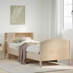 Pat cu bibliotecă fără saltea, 100x200 cm, lemn masiv pin GartenMobel Dekor