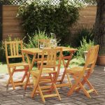 Set Bistro din 4 Piese pliabil din Lemn Solid de Acacia  GartenMobel Dekor
