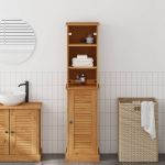 Set de mobilier pentru baie cu raft 2 pcs Marou și Marou miere GartenMobel Dekor