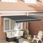 Cortina Retractabilă Antracit 300x250 cm Aluminiu și poliester GartenMobel Dekor