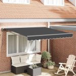 Cortina Retractabilă Antracit 300x250 cm Poliester și Aluminiu GartenMobel Dekor