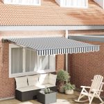 Cortina Retractabilă Antracit și Alb 300x250 cm Stofă și Metal GartenMobel Dekor
