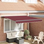 Cortina Retractabilă Manual Roșu Burgund 300x250 cm Poliester GartenMobel Dekor