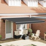 Cortina Retractabilă Antracit 400x300 cm Aluminiu și poliester GartenMobel Dekor