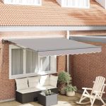 Cortina Retractabilă Manual Gri deschis 300x250 cm Poliester GartenMobel Dekor