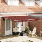 Cortina Retractabilă Manual Portocalie și maro 400x300 cm GartenMobel Dekor