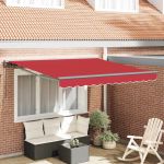 Cortina Retractabilă Manual Roșu 300x250 cm Poliester GartenMobel Dekor