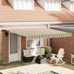 Cortina Retractabilă Manual Verde și galben 400x300 cm GartenMobel Dekor