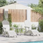 Set lounge pentru grădină 3 piese alb HDPE GartenMobel Dekor