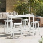 Scaune Bar  6 pcs Alb HDPE GartenMobel Dekor
