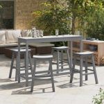 Scaune de Bar  6 buc Gri deschis HDPE GartenMobel Dekor