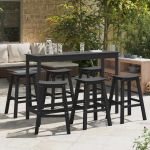 Scaune de Bar  9 buc Negru HDPE GartenMobel Dekor