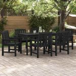 Scaune de Masă pentru Grădină  6 pcs Negre 65,5x55,5x88 cm HDPE GartenMobel Dekor