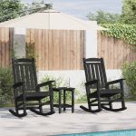 Set lounge grădină  3 piese Negru HDPE GartenMobel Dekor
