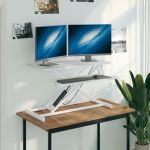 Stație de lucru reglabilă 90x40x(13-50) cm oțel lemn prelucrat GartenMobel Dekor