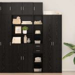Cabinet de Depozitare Slim  Stejar Negru 30x42.5x225 cm Lemn Stratificat GartenMobel Dekor