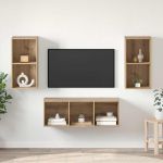 Set dulap TV stejar artizanal 37 x 37 x 107 cm Lemn compozit GartenMobel Dekor