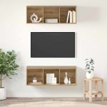 Șifonieri pentru TV montate pe perete 2 pcs stejar artizanal GartenMobel Dekor