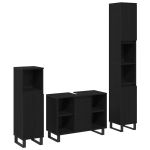 Set Mobilier Baie  3 piese Stejar Negru Lemn Prelucrat GartenMobel Dekor