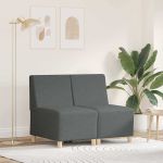 Scaun canapea gri deschis 55 cm fabric 2 pcs Gri închis GartenMobel Dekor