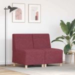 Scaun canapea gri deschis 55 cm fabric 2 pcs Roșu GartenMobel Dekor