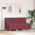Scaun canapea gri deschis 55 cm fabric 3 pcs bordo GartenMobel Dekor