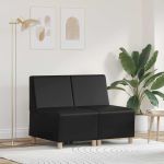 Scaune canapea 2 pcs Negru 55 x 74 x 82 cm Piele artificială GartenMobel Dekor
