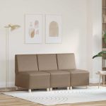 Scaune canapea 3 pcs Cappuccino 55 x 74 x 82 cm GartenMobel Dekor