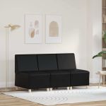 Scaune canapea 3 pcs Negru 55 x 74 x 82 cm Piele artificială GartenMobel Dekor