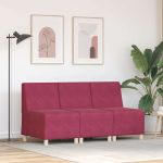 Scaune canapea 3 pcs bordo 55 x 74 x 82 cm Catifea GartenMobel Dekor