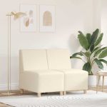 Sofa Chiar 2 pcs Crem 55 x 74 x 82 cm Țesătură de catifea GartenMobel Dekor