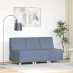 Sofa Chiar 3 pcs albastru 55 x 74 x 82 cm Țesătură de catifea GartenMobel Dekor