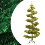 Brad Crăciun pre-iluminat ondulat cu suport, verde, 150 cm, PVC GartenMobel Dekor