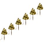 Brazi de Crăciun de alee, 6 buc., LED-uri alb calde, 45 cm, PVC GartenMobel Dekor