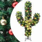Cactus de Crăciun cu suport și LED, verde, 210 cm, PVC GartenMobel Dekor