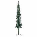 Jumătate brad de Crăciun subțire cu suport, verde, 150 cm GartenMobel Dekor