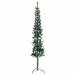 Jumătate brad de Crăciun subțire cu suport, verde, 210 cm GartenMobel Dekor