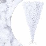 Brad de Crăciun artificial inversat, cu suport, alb, 240 cm GartenMobel Dekor
