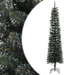 Brad de Crăciun artificial slim cu suport, verde, 240 cm, PVC GartenMobel Dekor