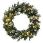 Coroniță de Crăciun cu becuri LED, verde, 45 cm, PVC GartenMobel Dekor
