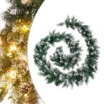 Ghirlandă de Crăciun cu lumini LED, verde, 5,2 m, PVC GartenMobel Dekor