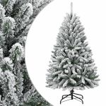Brad de Crăciun artificial cu balamale și zăpadă, 120 cm GartenMobel Dekor