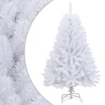Brad de Crăciun artificial cu suport și balamale, alb, 120 cm GartenMobel Dekor