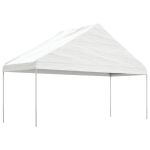 Foișor cu acoperiș, alb, 5,88x2,23x3,75 m, polietilenă GartenMobel Dekor