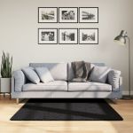 Covor „OVIEDO”, fire scurte, negru, 120x120 cm GartenMobel Dekor