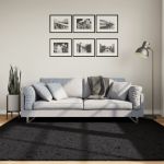 Covor „OVIEDO”, fire scurte, negru, 200x200 cm GartenMobel Dekor