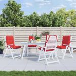 Perne scaun cu spătar mic, 4 buc., roșu, textil oxford GartenMobel Dekor