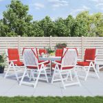 Perne scaun cu spătar mic, 6 buc., roșu, textil oxford GartenMobel Dekor