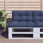 Set pernă de paleți, bleumarin, 70x40x12 cm, material textil GartenMobel Dekor